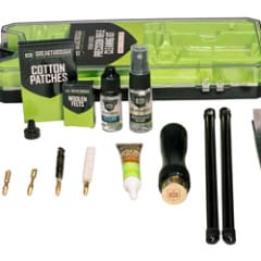 Breakthrough Clean Technologies, Vision Series, Cleaning Kit, For .25 Cal/6.5MM, Includes Cleaning Rod Sections, Hard Bristle Nylon Brushes, Jags, Patch Holders, Cotton Patches, Durable Aluminum Handle And Mini Bottles of Breakthrough Military-Grade Solvent And Battle Born High-Purity Oil