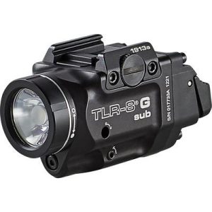 Streamlight TLR-8 G Sub for 1913 LED Weapon Light W/ Green Laser CR123A Lithium White 500 Lumens Black 69438