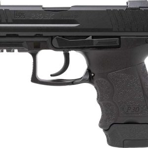 Heckler & Koch, P30 SubKompact, Semi-automatic, V1 LEM-DAO, Compact, 9MM, 3.27" Barrel, Matte Finish, Black, Front Night Sight, 2 Magazines (1)-15 Rounds and (1)-12 Round