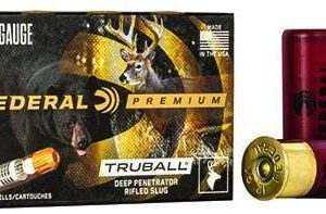 Federal Premium Vital Shok 12 Gauge 1oz TruBall Deep Penetrator Rifled Slug Centerfire Shotgun Ammo, Rifled Slug Shot, 5 Rounds, PB127 DPRS