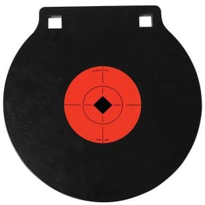 Birchwood Casey 47615 World of Targets Double Hole 10" Pistol/Rifle Black/Orange AR500 Steel Circle w/Crosshair & Diamond 0.38" Thick Hanging