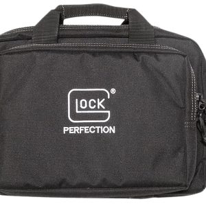 Glock AP60300 Double Pistol Case Dual Padded Compartments, 5 Internal Mag Holders, 3 Zippered Compartments, Carry Handle, Black 12.5"x9.5"x4.5"