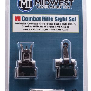 Midwest Industries MICRSSET Combat Rifle Sight Set Black Flip Up Front & Rear for AR-15, M16, M4