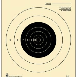 Action Target B16100 Competition NRA Slow Fire Bullseye Tagboard Hanging 25 yds Handgun 10.50" x 12" Black/White 100 Per Box