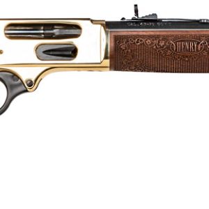 Henry H0244570 Side Gate Full Size 45-70 Gov 5+1 19.80" Blued Steel Barrel, Polished Brass Receiver, American Walnut Stock Right Hand