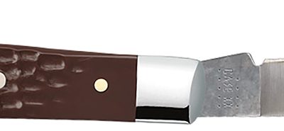 Case 00135 Trapper Slimline 3.25" Folding Clip Point Plain Mirror Polished Tru-Sharp SS Blade, Brown Jigged Synthetic Handle