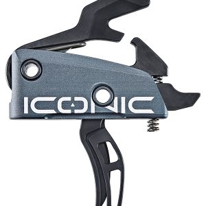 Rise Armament T22GRY Iconic  Two-Stage Curved Trigger with 2 lbs Draw Weight & Graphite Gray Finish for AR-15,AR-10