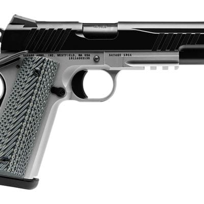 SAV 67207 1911 GOVT 45 5IN BLK/SS  BLK MELONITE 2T