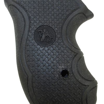 Pachmayr 02483 Diamond Pro Grip Diamond Checkering Black Rubber with Finger Grooves for Ruger SP101