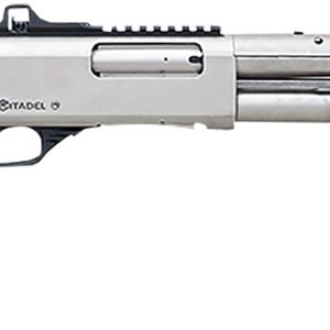 Citadel FRMN1220NKL Mariner  12 Gauge Pump 3" 4+1 18.50"  Nickel Full Heat Shield Barrel, Nickel Picatinny Rail Stainless Steel Receiver, Fixed Walnut Wood Stock