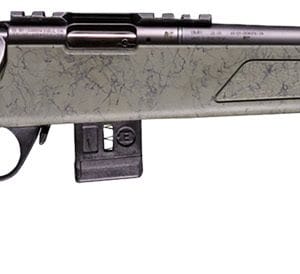 Bergara Rifles BMR010 BMR-X Carbon Fiber 22 WMR 10+1 18" Carbon Fiber Threaded Barrel, Black Cerakote Picatinny Rail Steel Receiver, Adj LOP Black w/Green Webbing Synthetic Stock