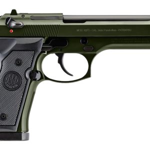Beretta USA J92F300GR15 92FS  Full Size Frame 9mm Luger 15+1 4.90" Black Steel Barrel, OD Green Cerakote Serrated Slide, OD Green Cerakote Aluminum Frame w/Beavertail, Black Textured Grip