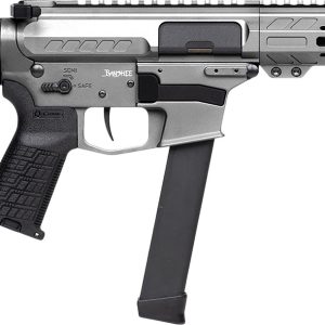 CMMG 99A520FTNG Banshee FE MkGs 9mm Luger 33+1 8" Black Nitride Threaded Barrel, M-LOK Handguard, Tungsten Cerakote Aluminum Receiver w/Picatinny Rail, Black Polymer CMMG RipBrace, CMMG Zeroed Grip