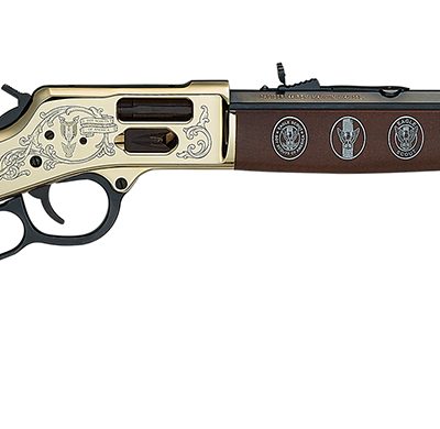 Henry H006GES2 Eagle Scout Centennial Tribute 2nd Edition 44 Special/44 Mag 10+1 20" Blued Octagon Barrel, Polished Brass w/Nickel Plating Drilled & Tapped Receiver, American Walnut Straight Stock