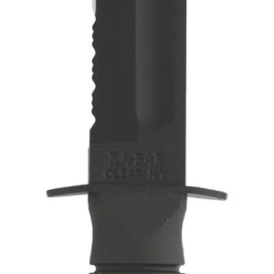 Ka-Bar 1257 Short Fight/Utility 5.25" Fixed Clip Point Part Serrated Black 1095 Cro-Van Blade, Black Kraton G Handle, Includes Sheath