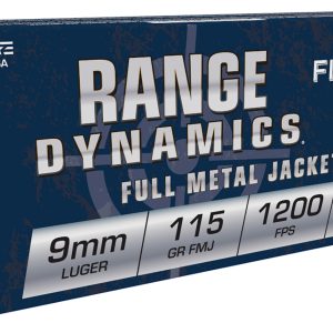 Fiocchi 9AP Range Dynamics 9mmLuger 115gr Full Metal Jacket 50 Per Box/20 Case