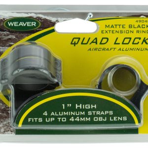 Weaver Mounts 49048 Quad Lock Detachable Rings Matte Black 1" High Extended
