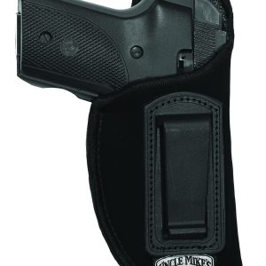 Uncle Mike's 89361 Inside The Pants Holster IWB Size 36 Black Suede Like Belt Clip Fits Sm Frame 5rd Revolver w/Hammer Spur Fits 2" Barrel Right Hand