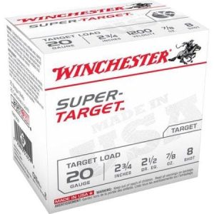 Winchester Super Target 20 Gauge 2-3/4in #8 7/8oz Target Shotshells - 25 Rounds - #8