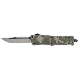 CobraTec Knives CTK-1 Medium OTF Automatic Folding Knife, 3in, D2 Steel, Drop Serrated, Zinc Aluminum Alloy Army Digi Camo, MAD