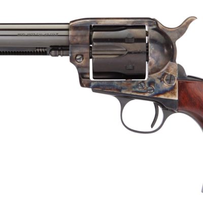 Taylors & Company 555148 1873 Cattleman Gunfighter 357 Mag Caliber with 4.75" Blued Finish Barrel, 6rd Capacity Blued Finish Cylinder, Color Case Hardened Finish Steel Frame & Walnut Army Size Grip