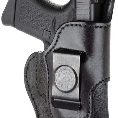 1791 Gunleather RCH3BLKR RCH  IWB Size 03 Black Leather Belt Clip Compatible w/Ruger LC9/1911/Glock 43/43X Right Hand