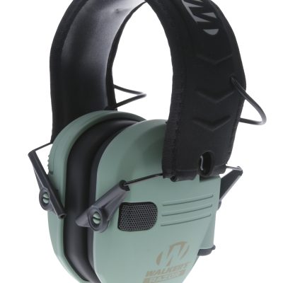 Walker’s GWPRSEMSGN Razor Slim Electronic Muff 23 dB Over the Head Sage Green/Black Polymer
