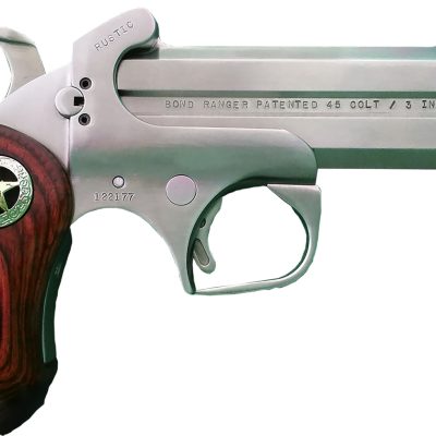 Bond Arms BARR Rustic Ranger  45 Colt (LC) 410 Gauge 2rd Shot 4.25″ Matte Stainless Stainless Stainless Steel Frame Rosewood w/Integrated Star Grips