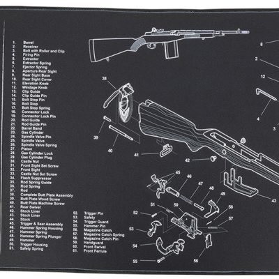 TekMat TEKR44M14 M14 (M1A) Cleaning Mat Black/White Rubber 15″x44″ M14 (M1A) Parts Diagram