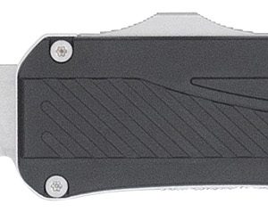 CobraTec Knives CTLGDBLKTNS Legend  EDC 3.13" OTF Plain Stonewashed VG-10 SS Blade, 4.75" Black Textured Aluminum Handle