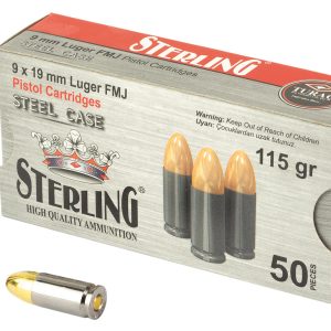 Sterling 8698779957674   9mm Luger 115gr Full Metal Jacket 50 Per Box/20 Case