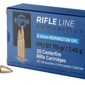PPU PP68F Standard Rifle 6.8mmRemSPC 115gr Full Metal Jacket Boat Tail 20 Per Box/50 Case