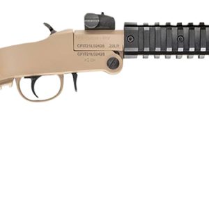 Chiappa Firearms 500255 Little Badger  Full Size 22 LR 1 Shot, 16.50" Desert Sand Cerakote Steel Threaded Barrel, Desert Sand Cerakote Quad Picatinny Receiver, Desert Sand Cerakote Underfolding Wire F