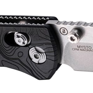 Hogue 24457 Mysto 3.40" Folding Clip Point Plain Black Stonewashed CPM MagnaCut Steel Blade, Maple Valley Richlite Black Handle