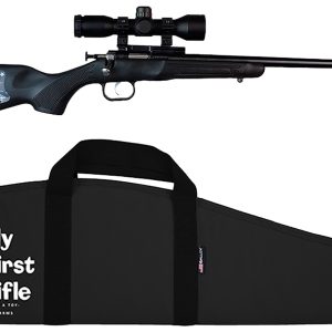 Crickett KSA2240BSC Youth Package 22 LR 1rd 16.12" Blued Barrel & Receiver, Black Synthetic Stock w/11.5" LOP, Rebounding Firing Pin Safety Includes 4x32 Scope, KSA301 Scope Mount Kit & Soft Rifle Cas