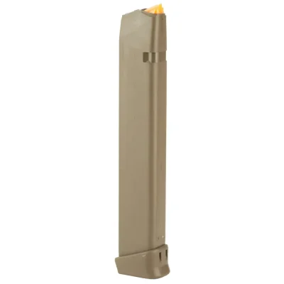 GLOCK GEN5 MAG 9mm 33rd (FDE mag floor plate FDE, follower orange) Pkg