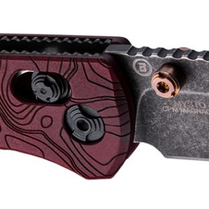 Hogue 24452 Mysto  3.40" Folding Drop Point Plain Black Stonewashed CPM MagnaCut Steel Blade, Redstone Richlite Handle