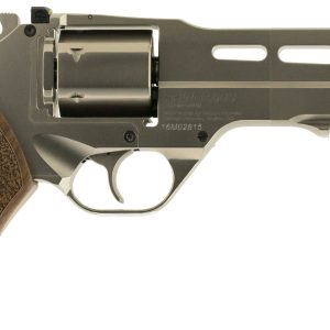 Chiappa Firearms 340223 Rhino 50DS Medium Frame 357 Mag 6 Shot, 5″ Nickel-Plated Steel Vent Rib Barrel & Cylinder, Nickel-Plated Aluminum Frame, Walnut Grip, Exposed Hammer