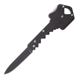 SOG KEY-101 Key Knife - with 1.5 INCH Folding Drop Point Blade - Black