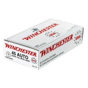 Winchester White Box, .45 ACP, FMJ, 230 Grain, 50 Rounds