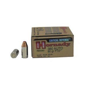 Hornady Critical Defense, .380 ACP, FTX, 90 Grain, 25 Rounds