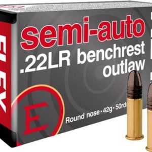Eley Ammunition Outlaw .22LR 40 Grain Lead Solid Semi Auto Benchrest Rimfire Ammo, 50 Rounds, 02320