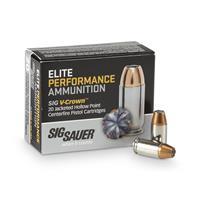 SIG SAUER Elite V-Crown, 9mm, JHP, 124 Grain, 20 Rounds