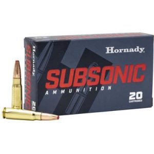 Hornady Subsonic 7.62x39 255 Grain Sub X Brass Riffle Ammo 20 Rounds 80787