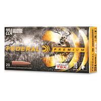 Federal Premium BARNES TSX .224 Valkyrie 78 Grain Barnes Triple-Shock X Centerfire Rifle Ammo, 20 Rounds, P224VLKBTSX1