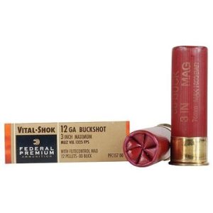 Federal Premium Flitecontrol 12 Gauge 3in 00 Buck Copper Plated Shotshells - 5 Rounds - #00 Buck