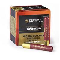 Federal Premium, Personal Defense .410 Handgun Shells, 3in, 9 Pellet, #4 Buck, 20 rds