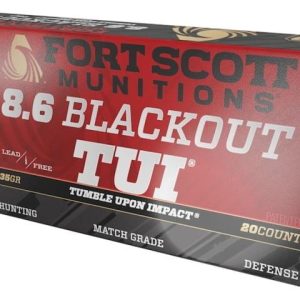 Fort Scott Munitions 8.6 Blackout 235 Grain Solid Copper Spun SCS Brass Cased Rifle Ammo, 20 Rounds,