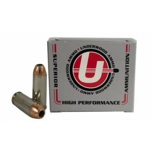 Underwood Ammo 10mm Auto 200 Grain XTP Jacketed Hollow Point Nickel Plated Brass Cased Pistol Ammo, 20 Rounds, 246