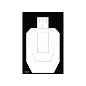Action Target High Visibility IPSC/USPSA Paper Target 100 Pack White IPSC-PBKB